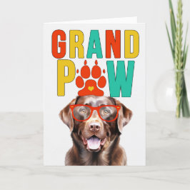 Cartão De Festividades GrandPAW Chocolate Lab Grand DOG Avós Day