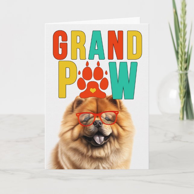 Cartão De Festividades GrandPAW Chow Chow Dog Grand DOG Avós Day (Frente)