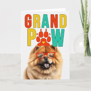 Cartão De Festividades GrandPAW Chow Chow Dog Grand DOG Avós Day