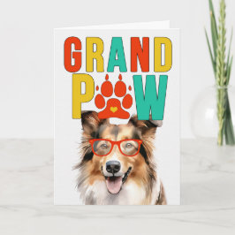Cartão De Festividades GrandPAW Collie GrandDOG Avós