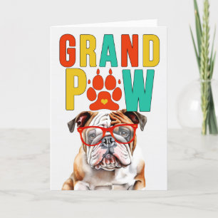 Cartão De Festividades GrandPAW English Bulldog Grand DOG Avós Day