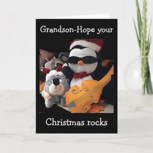 CARTÃO DE FESTIVIDADES GRANDSON-H0PE Y0UR NATAL "R0CKS"
