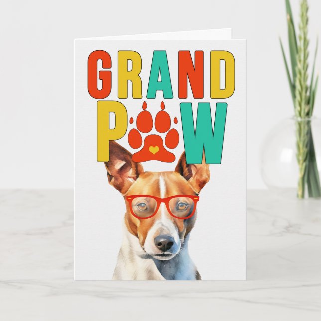 Cartão De Festividades GranPAW Basenji Dog Engraçado Dia dos Avós (Frente)
