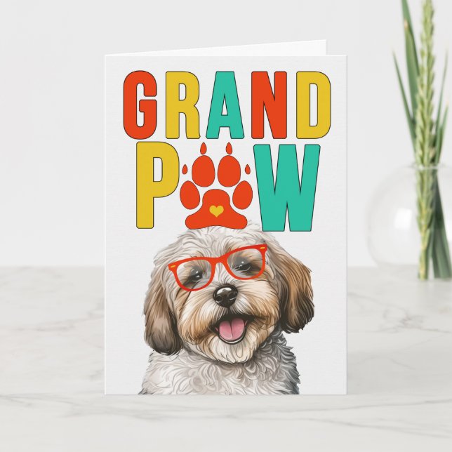 Cartão De Festividades GranPAW Havanese DOG Engraçado Dia dos Avós (Frente)