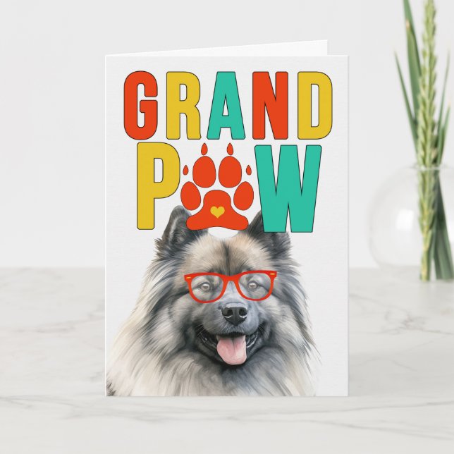 Cartão De Festividades GranPAW Keeshond Dog Engraçado Dia dos Avós (Frente)