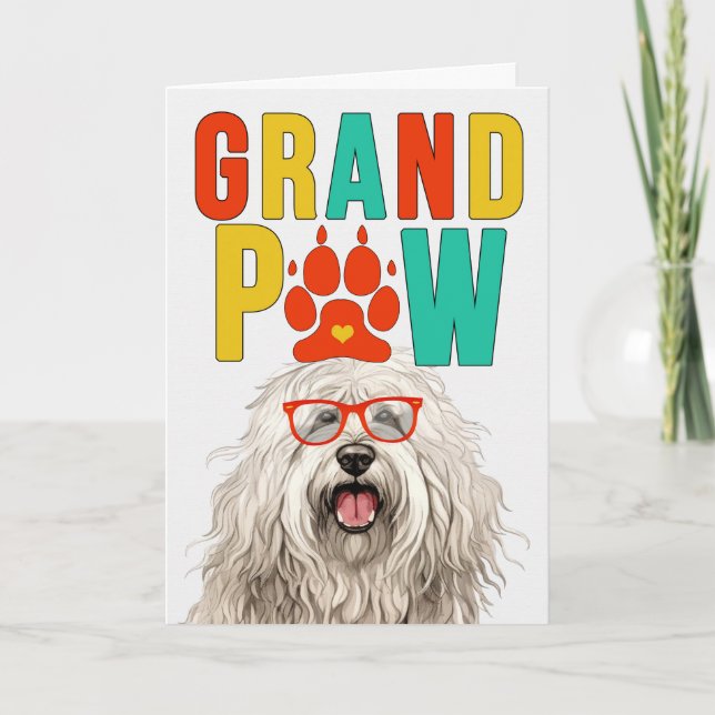 Cartão De Festividades GranPAW Komondor DOG Dia dos Avós Engraçado (Frente)