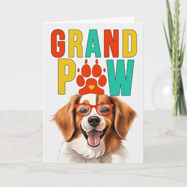 Cartão De Festividades GranPAW Kooikerhondje DOG Dia dos Avós Engraçado (Frente)