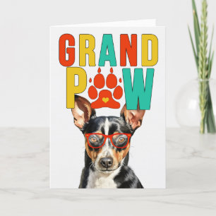 Cartão De Festividades GranPAW Rat Terrier Dog Engraçado Dia dos Avós