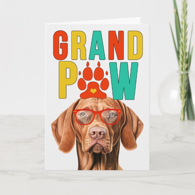 Cartão De Festividades GranPAW Vizsla Dog Engraçado Dia dos Avós (Frente)