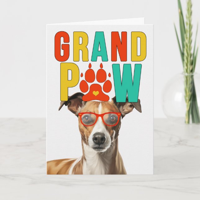 Cartão De Festividades GranPAW Whippet Dog Engraçado Dia dos Avós (Frente)