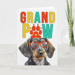 Cartão De Festividades GranPAW Wirehair Dachshund DOG Dia dos Avós