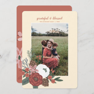 Cartão De Festividades Grata e abençoada Foto de Ação de Graças