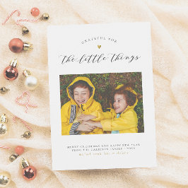 Cartão De Festividades Grata pelas Pequenas Coisas | Coração Dourado simp