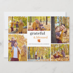 Cartão De Festividades Grateful e abençoada Foto da família de ação de gr