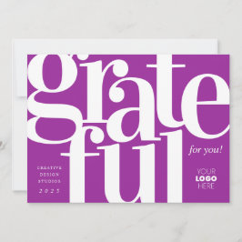 Cartão De Festividades Grateful Modern Purple Business Holiday Card