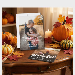 Cartão De Festividades Gratidão Por Minha Família Foto Personalizada