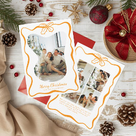 Cartão De Festividades Grátis 4 Photo Doodle Poinsettia Natal