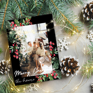 Cartão De Festividades Grátis fotos personalizadas da família e natal