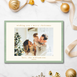 Cartão De Festividades Grátis Green White Strike Foto Personalizada