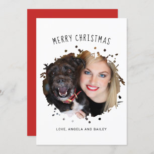 Cartão De Festividades Grátis personalizado Pet Splash Foto Natal