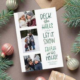 Cartão De Festividades Grátis, verde, tipo três fotos de Natal