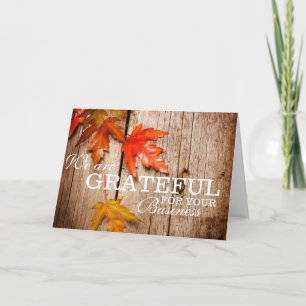 Cartão De Festividades Grato para suas folhas de outono Notecard do