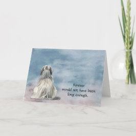Cartão De Festividades Gray White Lhasa Apso Dog Sympathy Card