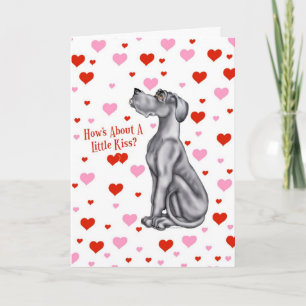 Cartão De Festividades Great Dane Black UC Valentine's Day Kiss
