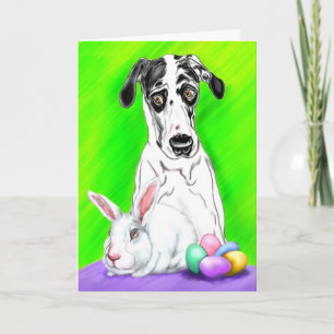 Cartão De Festividades Great Dane Easter RABBITS?!