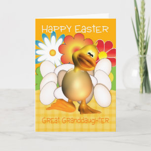 Cartão De Festividades Great Granddaughter Easter Card With Chick Eggs An