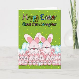 Cartão De Festividades Great Granddaughter Easter Card With Easter Bunnie