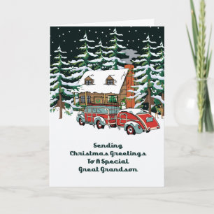 Cartão De Festividades Great Grandson Christmas Greetings
