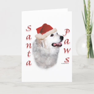 Cartão De Festividades Great Pyrenees Santa Paws