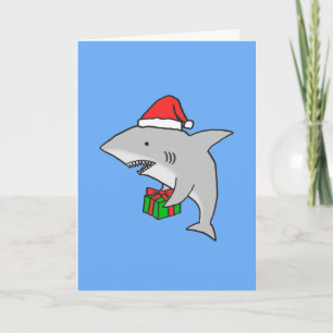 Cartão De Festividades Great White Shark Christmas Card
