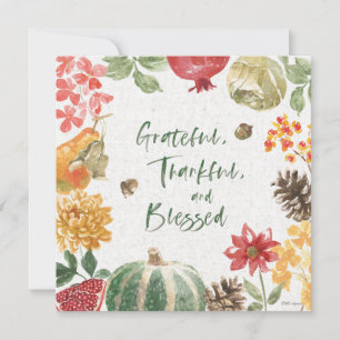 Cartão De Festividades Greatful, Thankful, and Blessed Harvest
