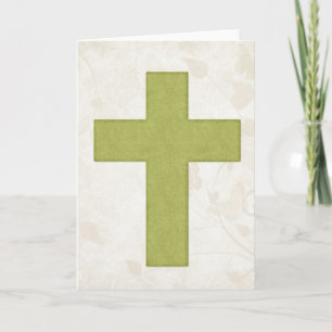 Cartão De Festividades Green Cross 1 - Christian Greeting Card