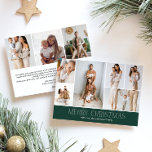 Cartão De Festividades GREEN Feliz Natal Quic 9 Collage Multi Photo<br><div class="desc">Compartilhe os destaques da sua família com este cartão de Natal, que aparece ano após ano, com um design simples, mínimo e limpo. A frente inclui uma moderna colagem de 6 fotos, combinada com a saudação festiva "Feliz Natal" em uma fonte elegante, sobre uma cor verde festiva clássica, com espaço...</div>