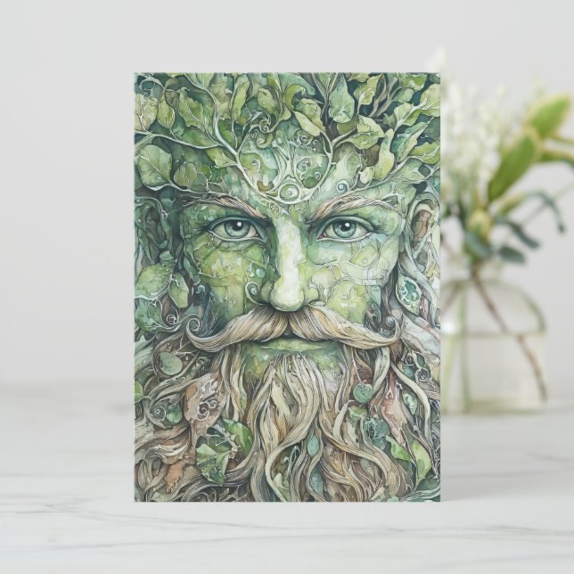 Cartão De Festividades Green Man Beltane Card (Em pé/Frente)