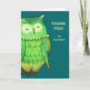 Cartão De Festividades Green Owl Greeting Card (personalizável)