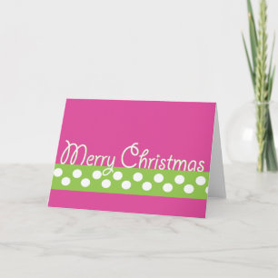 Cartão De Festividades Green & Pink Christmas Card
