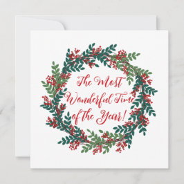 Cartão De Festividades Green Red Berry Maravilhosa Festa de Natal