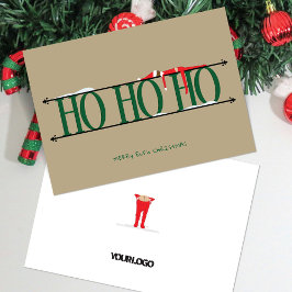 Cartão De Festividades Green & Tan Elf Shenanigans Corporate Natal