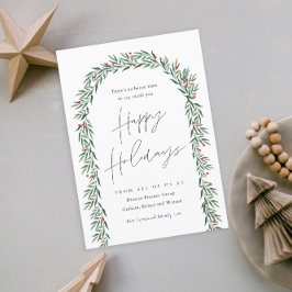 Cartão De Festividades Greenery Arch Modern Script Business