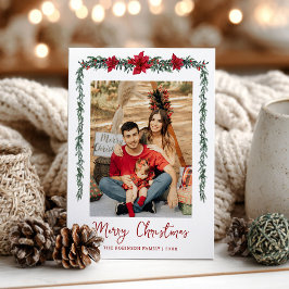 Cartão De Festividades Greenery Garland Feliz Natal 1 Foto