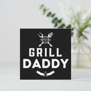 Cartão De Festividades Grelha Mens Daddy BBQ e defumados para o Dia dos P