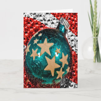 Cartão De Festividades Greve de Estrelas de Ornamento Patriótico do Natal