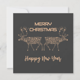 Cartão De Festividades Grey wish card Merry Christmas new year reindeer