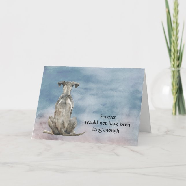 Cartão De Festividades Greyhound Dog Condolence Sympathy Card (Frente)