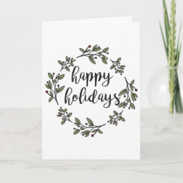 Cartão De Festividades Grinalda floral simples