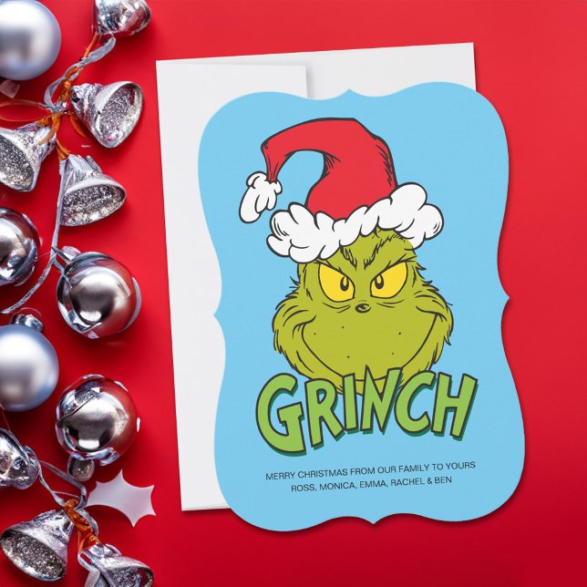 Cartão De Festividades Grinch Clássico | Bonzinho ou Malvado (Card on table)